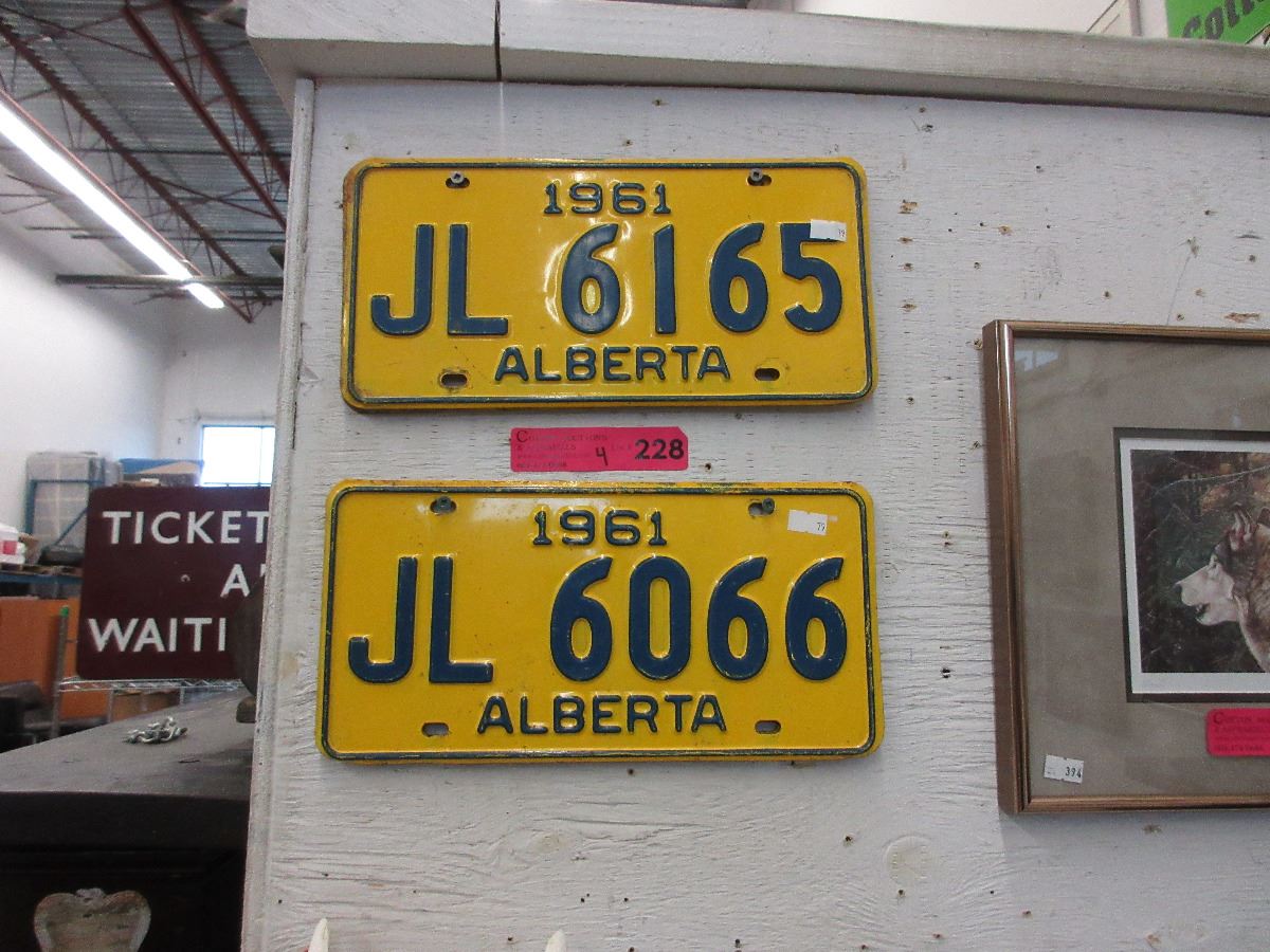 4 x 1961 Alberta license plates