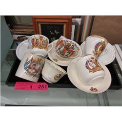 British commemorative teacup & saucers