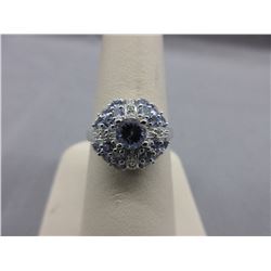 One Half Carat Tanzanite Cluster Ring