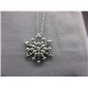 Image 1 : Diamond-Set Sterling Silver "Snowflake" necklace