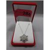 Image 2 : Diamond-Set Sterling Silver "Snowflake" necklace