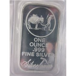 1 Troy Oz. "Silver Towne" .999 Silver Art Bar