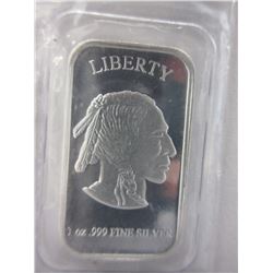 1 Troy Oz. "Silver Towne" .999 Fine Silver Art Bar