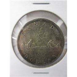 1966 Canadian Silver "Canoe" Dollar Coin