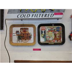 2 Coca Cola tin trays