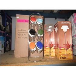 New Glass candle holders & spice racks
