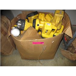 Large box of used flashlights