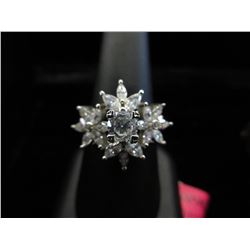 .925 Silver & Crystal dinner ring.