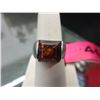 Image 1 : Estate - Sterling Silver & Amber ring