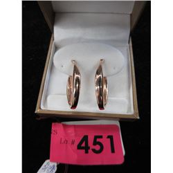 New - .925 Silver hoop earring - rose gold plated