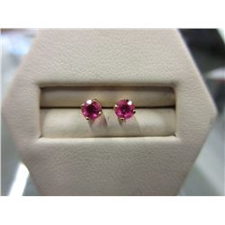 Ruby & Gold post earrings