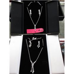 2 New rhinestone necklaces with matching earrings