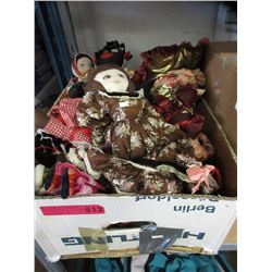 Box of assorted dolls