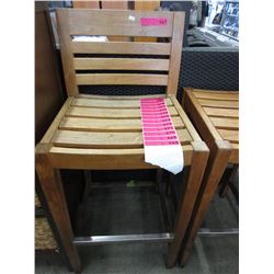Pair of 30" teak bar chairs - used