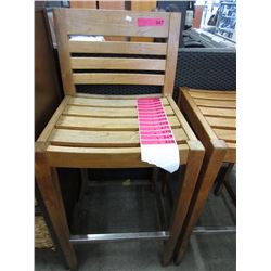 Pair of 30" teak bar chairs - used