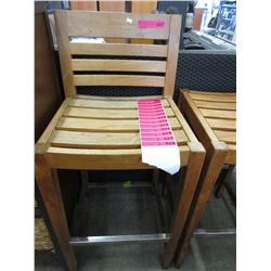 Pair of 30" teak bar chairs - used
