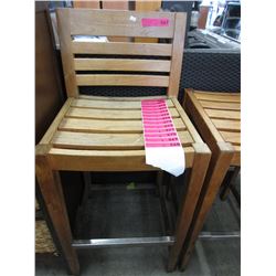 Pair of 30" teak bar chairs - used