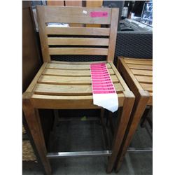 Pair of 30" teak bar chairs - used