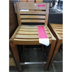 Pair of 30" teak bar chairs - used