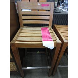 Pair of 30" teak bar chairs - used