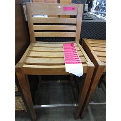 Pair of 30" teak bar chairs - used