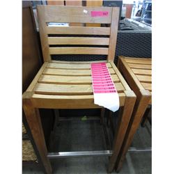 Pair of 30" teak bar chairs - used