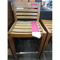 Pair of 30" teak bar chairs - used