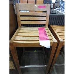Pair of 30" teak bar chairs - used