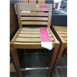 Pair of 30" teak bar chairs - used