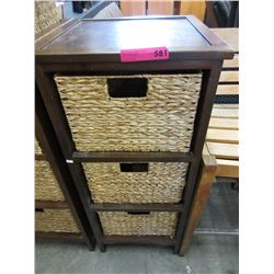 Storage unit with 3 basket drawers - used