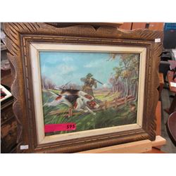 Vintage framed hunting print