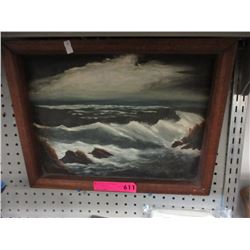 Unsigned painting on canvas board