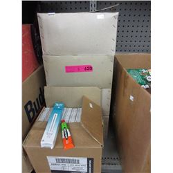 New tubes of adhesive & fluorescent bulbs