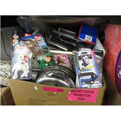 Box lot of new & used goods