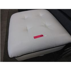 New - White faux leather footstool