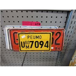 5 Foreign license plates