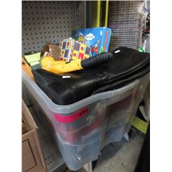Tote of used household goods
