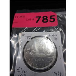 1966 Canadian Silver Dollar Coin
