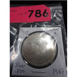 1967 Canadian Silver Dollar Coin