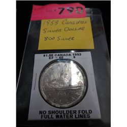 1953 Canadian Silver Dollar Coin
