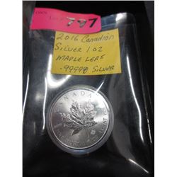2016 Canadian 1 oz. Fine Silver "Maple Leaf" coin
