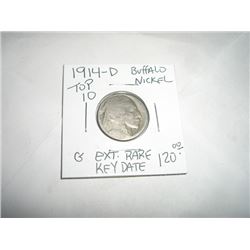 1914-D *EXTREMELY RARE TOP 10 KEY DATE* BUFFALO NICKEL RED BOOK VALUE $120.00+ *NICE EARLY GOOD GRAD