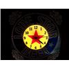 Image 1 : OLD Lone Star Punched Tin Lighted Clock, 20"x20", Original Box, We Will Ship This Item!
