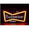 Image 1 : RARE Budweiser Bow Tie NEON Sign with "OPEN", 19"x30", OLD, NO SHIPPING, PICK-UP ONLY