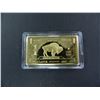 Image 1 : One Ounce .999 Fine Bronze Bullion Bar in Airtight holder, Buffalo