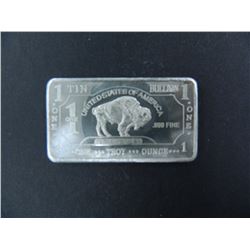 One Ounce .999 Fine Tin Bullion Bar