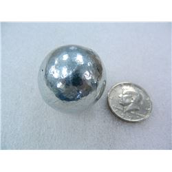 99.995% Pure Zinc Bullion Ball, Actual Weight = .475 pound, 1.57" in diameter