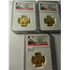 Image 1 : (3) Three Gold China 2013 100Y Panda, NGC MS69 First Releases, 1/4 ounce Fine Gold Each, all one $