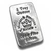 Image 1 : Three (3) Ounce Monarch Hand Poured .999 Fine Silver Bar, 3 oz. Fine Silver