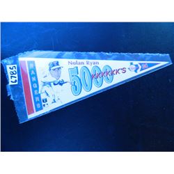 7.75" Nolan Ryan, Rangers. 5000 KKKKKK's sticker penant, unopened